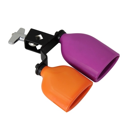 Bicolor Cowbell for Drum Set High and Low Tones Midium Size Double Mounted Bell Kit   Percussion Instruments 