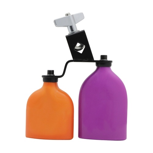Bicolor Cowbell for Drum Set High and Low Tones Midium Size Double Mounted Bell Kit   Percussion Instruments 
