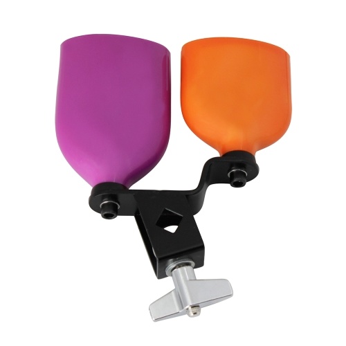 Bicolor Cowbell for Drum Set High and Low Tones Midium Size Double Mounted Bell Kit   Percussion Instruments 