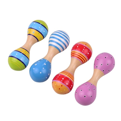 

Wooden Maracas for Kids Cute Colorful Musical Instrument Toys