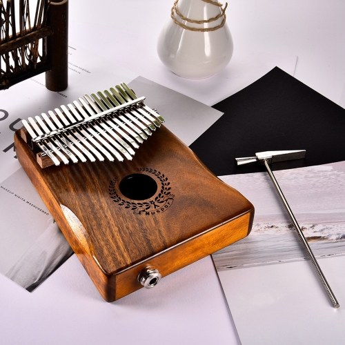 Kalimba Thumb Piano 17 Keys Finger Piano Instrument Portable with Audio Cable & Storage Bag Portable for Music Player Kis Adults Beginner Gift Present