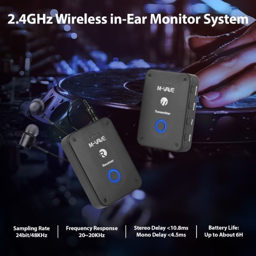 M-VAVE WP-9 Wireless Earphone Monitor Transmission System: High-Quality Sound with Low Latency 