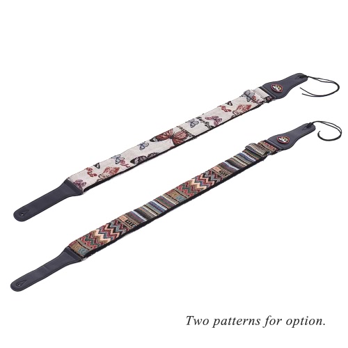 

Регулируемый плечевой ремень гитары Хлопок Кожа PU Заканчивается Пика Карманный Tie для акустической фолк Классическая гитара Бас Hootenanny Стиль Pattern