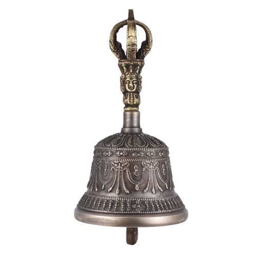 Premium Handcrafted Tibetan Meditation Singing Bell with Dorje Vajra Bronze Temple Buddhism Buddhist Practice Instrument