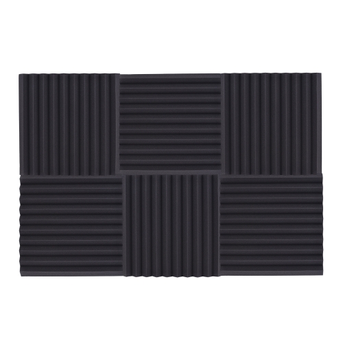 

6 Pack Studio Acoustic Foams Sponge Panels Tiles Absorption Sound Insulation Triangle Foam Flame-retardant High Density 50 * 50cm/ 20 * 20in