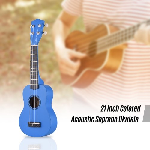 

21 Inch Colored Acoustic Soprano Ukulele Basswood Uke Portable Musical Instrument for Beginners Gift for Boys Grils