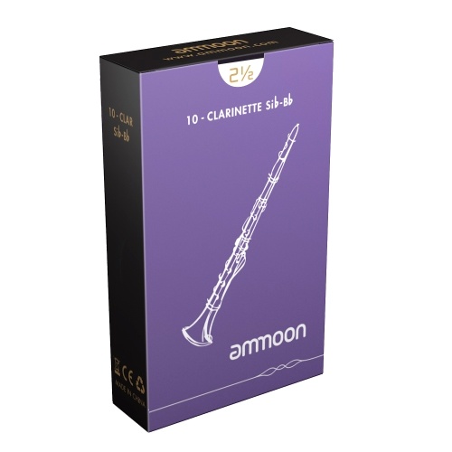 ammoon Woodwinds Bb Clarinet Traditional Reeds Strength 2.5, 10pcs/ Box