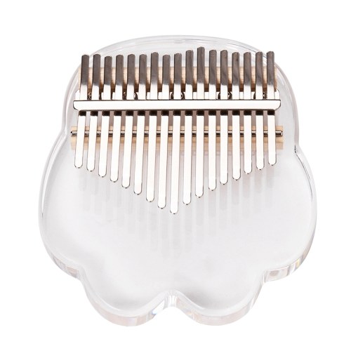 

17-Key Kalimba Piano Transparent Acrylic Material with Carry Bag Musical Note Stickers Tuning Hammer Cleaning Cloth Musical Gift