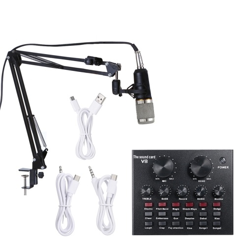 

Multifunctional Live Sound Card and BM800 Suspension Microphone Kit