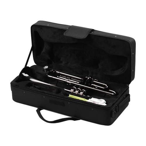 Brass Plated Black Bb Trumpet Set for Beginner Student 
