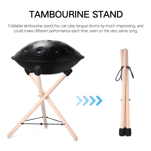 

Foldable Hand Drum Pan Stand Bracket Steel Tongue Drum Accessorie Musical Instrument Accessory Universal Solid Wood Stand For Hand Drum Pan