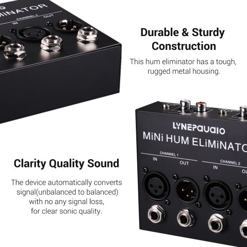 LYNEPAUAIO Compact Hum Eliminator Box 4 Channel Passive Buzz Destroyer Noise Canceller 
