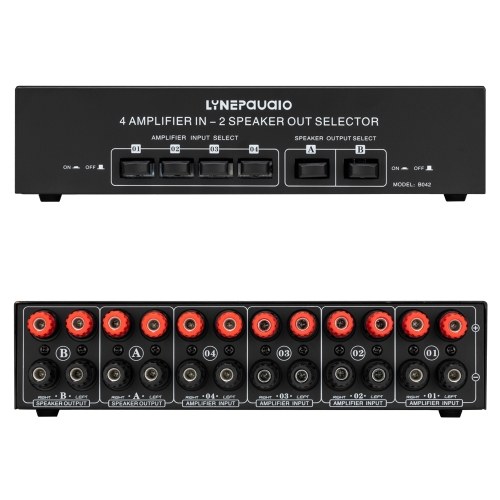 LYNEPAUAIO 4 In 2 Out Audio Switcher Audio Signal Selector Distributor Splitter Box 