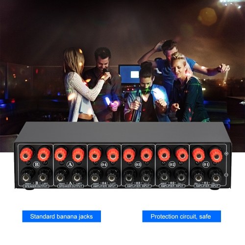 LYNEPAUAIO 4 In 2 Out Audio Switcher Audio Signal Selector Distributor Splitter Box 