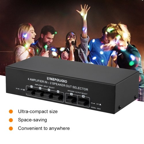 LYNEPAUAIO 4 In 2 Out Audio Switcher Audio Signal Selector Distributor Splitter Box 