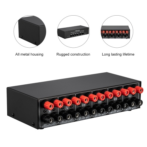 LYNEPAUAIO 4 In 2 Out Audio Switcher Audio Signal Selector Distributor Splitter Box 