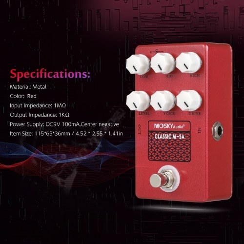 MOSKYaudio CLASSIC M-SA Speaker Simulator for Guitar Bass