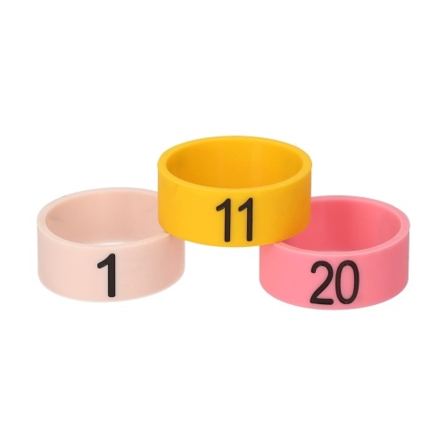 20 PCS Microphone Colored ID Rings Number 1 to 20 Multicolor Soft Silicone Ring for Distinguishing Different Microphones (Random Color) 