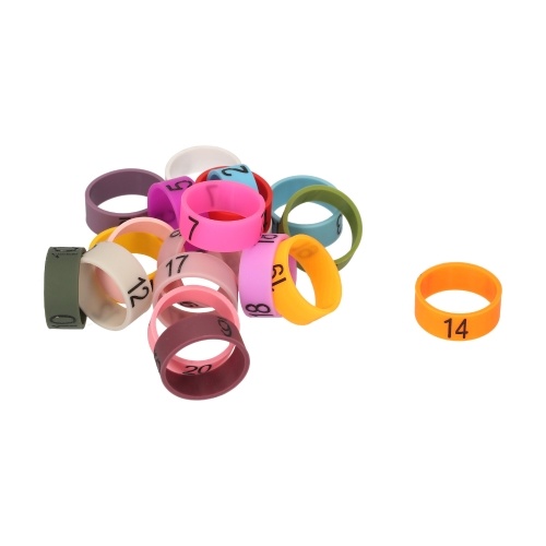 20 PCS Microphone Colored ID Rings Number 1 to 20 Multicolor Soft Silicone Ring for Distinguishing Different Microphones (Random Color) 