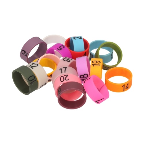 20 PCS Microphone Colored ID Rings Number 1 to 20 Multicolor Soft Silicone Ring for Distinguishing Different Microphones (Random Color) 