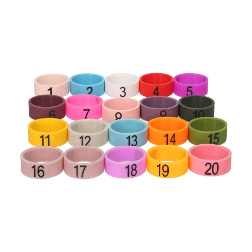 20 PCS Microphone Colored ID Rings Number 1 to 20 Multicolor Soft Silicone Ring for Distinguishing Different Microphones (Random Color) 