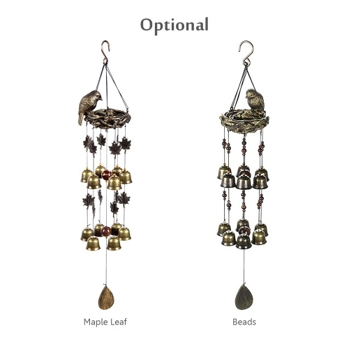 

Bird Wind Chimes Vintage Bird Nest Outdoor Windbells 12 Bell Chimes Mama Bird with Baby Birds Hanging Decor for Backyard Porch Balcony Patio Garden