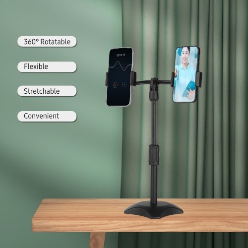 

Lifting Desktop Mobile Phone Bracket Lifting Support Cell Phone Stand Clip Anti-Slip Universal Phone Holder Angle & Height Adjustable for Live Broadcast Distance Learning