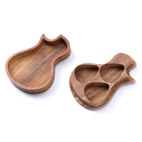 Boîte de sélection de guitare en bois délicate nouvelle boîte de support de stockage de plectre en forme de guitare avec accessoires de guitare en bois 2 options