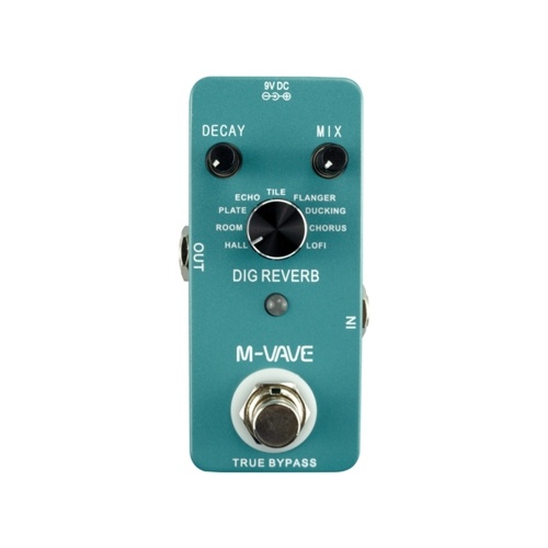 M-VAVE DIG REVERB Digital Reverb Guitar Effect Pedal 9 Reverb Types Decay & Mix Control True Bypass Full Metal Shell 