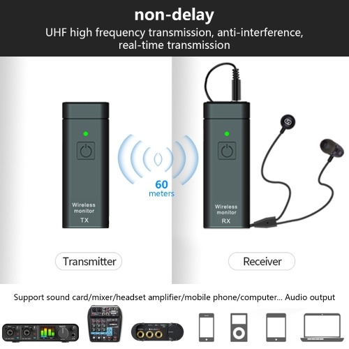 M9 Wireless In Ear Earphone Monitoring System with Earphone Real-time Ear Return UHF FM Without Delay Simultaneous for Singer Band Stage