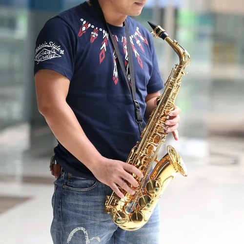 

ammoon быть Альто Saxophone латуни лакированный золото E плоский Sax 802 ключ типа духовой инструмент с очистки щетка ткани перчатки Корк смазка ремень мягкий случай