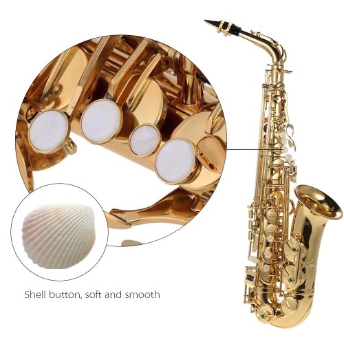 ammoon Eb Alto Saxophone: Exquisite Gold Lacquered Woodwind Instrument