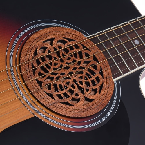 Guitar Wooden Soundhole Sound Hole Cover Block Feedback Buffer Mahogany Wood for EQ Acoustic Folk Guitars