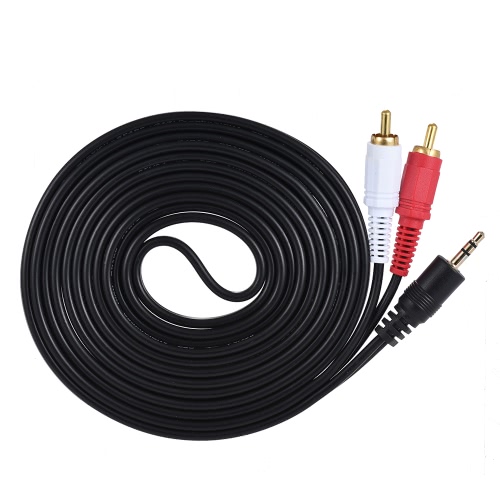 Conector macho macho de 3,5 mm para conector de cabo de áudio dual RCA Cabo de fio Splitter (3 metros / 9,8 pés) para alto-falante para amplificador de TV para computador