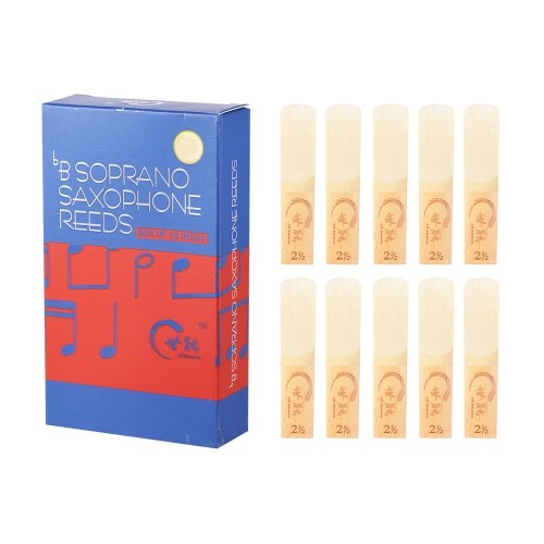 

Professional Level Bb Soprano Saxophone Sax Reeds Strength 2.5, 10pcs/ Box