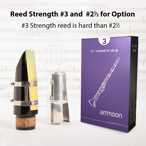 Muslady Elementary Bb Clarinet Reeds Strength 3.0 for Beginners 10pcs// Box