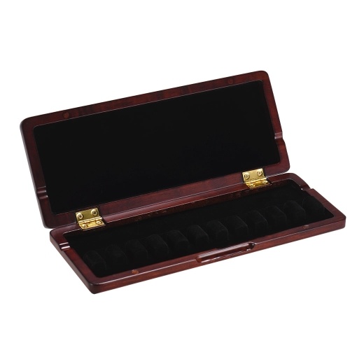 Wooden Reed Case with Inner Soft Cloth Instrument Accessories Container Reeds Holder Storage Box for 11pcs Bassoon Reeds Redwood
