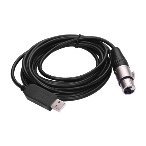 

RS485 DMX512 Converter Cable USB to 3Pin XLR Female Interface Computer Connecting Stage Lighting Devices LED Control Cable