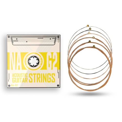 

6-Piece Acoustic Guitar Strings Set with Hexagonal Steel Core Phosphor Bronze Wire Winding Medium Tension