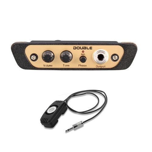 DOUBLE CJ01L Cajon Box Drum Preamp Pickup Musical Instrument Pickup with Mic 1/4 Inch Jack 