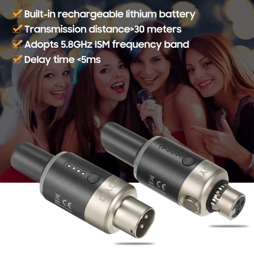 JOYO MW-1 5.8GHz Rechargeable Wireless Microphone System Wireless Microphone Transmitter & Receiver 