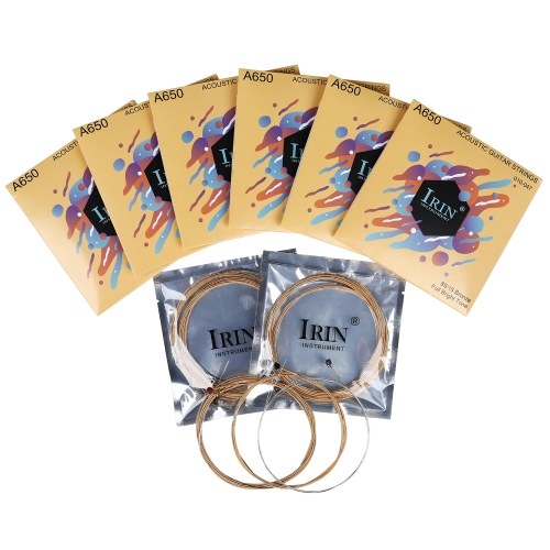 IRIN 10Pcs Folk Guitar Strings Set Accessoire de remplacement de guitare en fil métallique