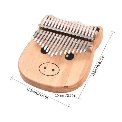 

Portable 17-key Kalimba Piano Pinewood with Carry Bag Tuning Hammer Cleaning Cloth Stickers
