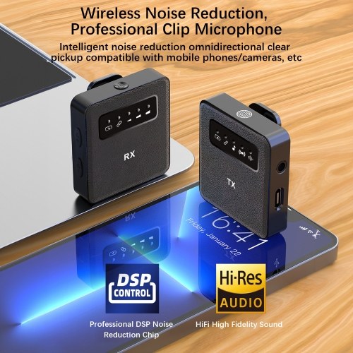 2.4G Wireless Collar Clip Microphone Clip-on Microphone Mic Transmitter and Receiver with Clip 
