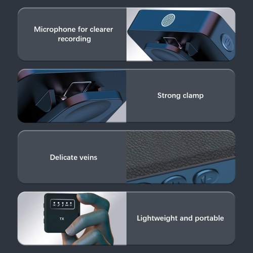 2.4G Wireless Collar Clip Microphone Clip-on Microphone Mic Transmitter and Receiver with Clip 