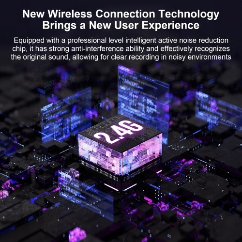 K60 Wireless Clip-on Microphone Wireless Mic Receiver and 2 Transmitters with Charging Box 