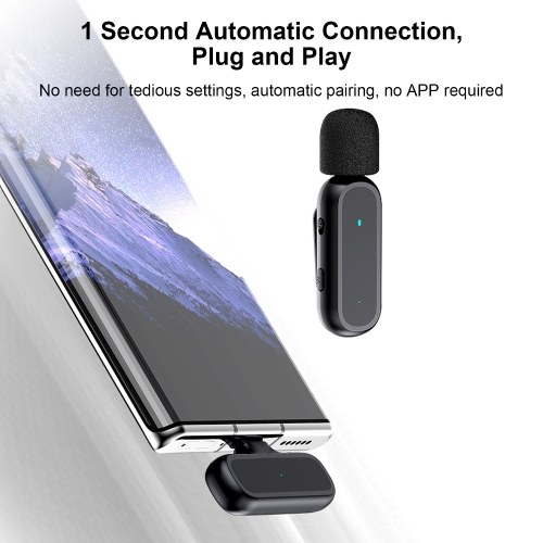 K60 Wireless Clip-on Microphone Wireless Mic Receiver and 2 Transmitters with Charging Box 