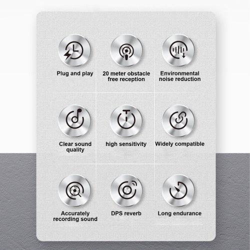 K60 Wireless Clip-on Microphone Wireless Mic Receiver and 2 Transmitters with Charging Box 