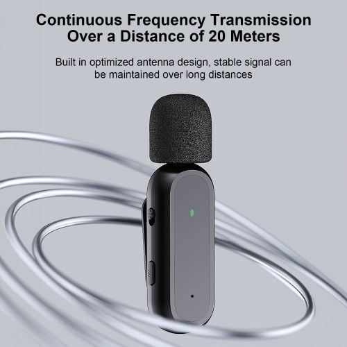 K60 Wireless Clip-on Microphone Wireless Mic Receiver and 2 Transmitters with Charging Box 
