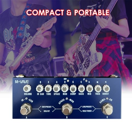 M-VAVE CUBE BABY Portable Multifunctional Bass Combined Effect Pedal 
